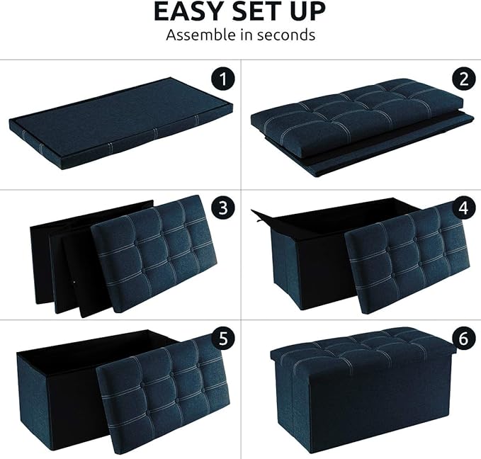 YOUDENOVA 30 Inches Folding Ottoman