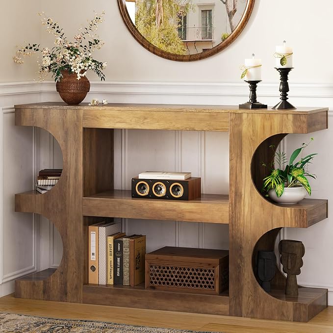 Tohomeor Console Tables for Entryway 47.24-Inch, Wooden Sofa Table Behind The