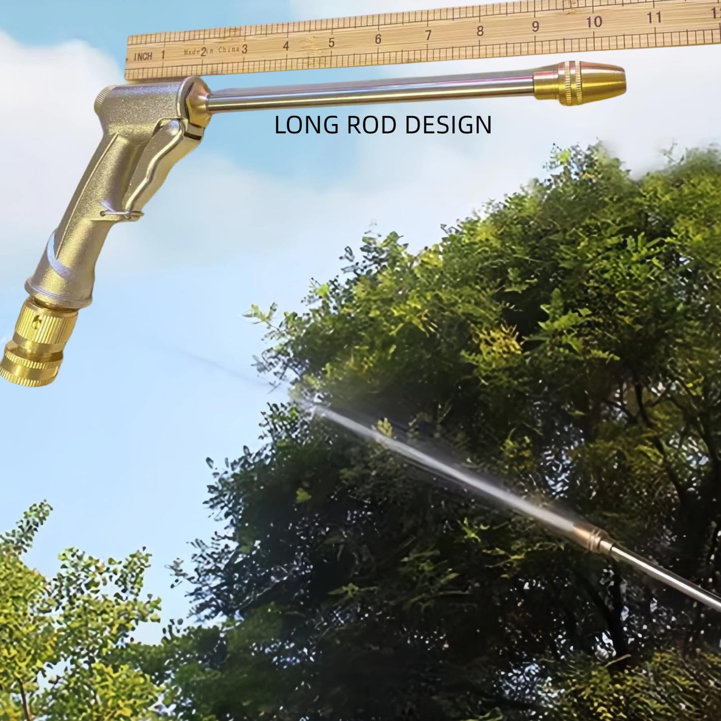 Hose Sprayer Nozzle Heavy Duty, High Pressure Hose Nozzle Water Adjustable Spray Gun Metal Brass Hose Attachment for Washing car, Cleaning, Watering Plants, lawn, Outdoor Gardening.