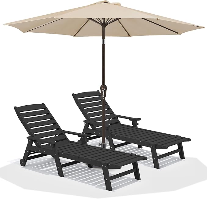 SERWALL Patio Chaise Lounge Chair Set of 2