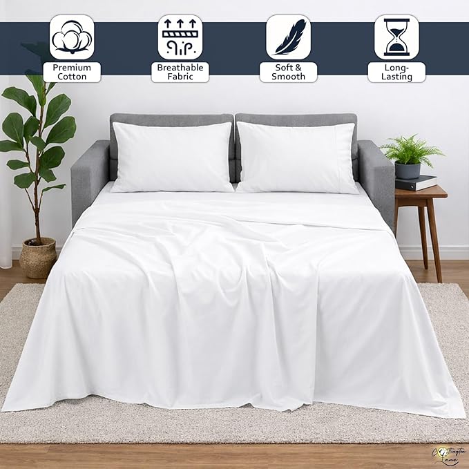 Cottington Lane Sleeper Sofa Sheets Queen Size, 4 Piece Premium Quality 100%