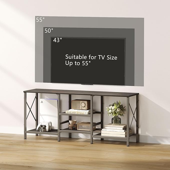 JARHETUN TV Stand for 55 Inch TV, Entertainment Center