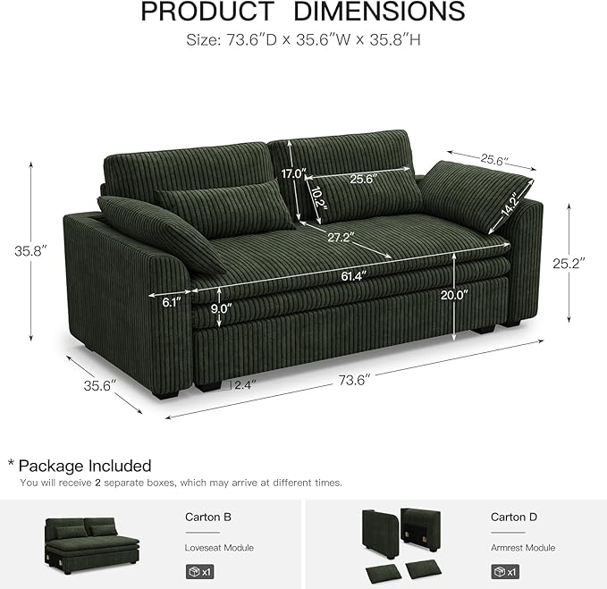 Belffin Large Modular Sectional Sofa