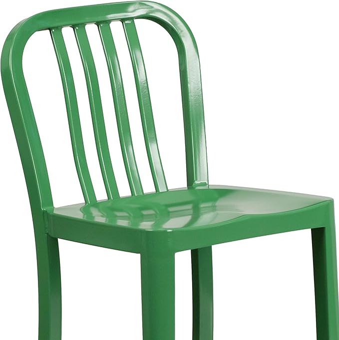Flash Furniture Commercial Grade 24" High Green Metal Indoor-Outdoor Counter