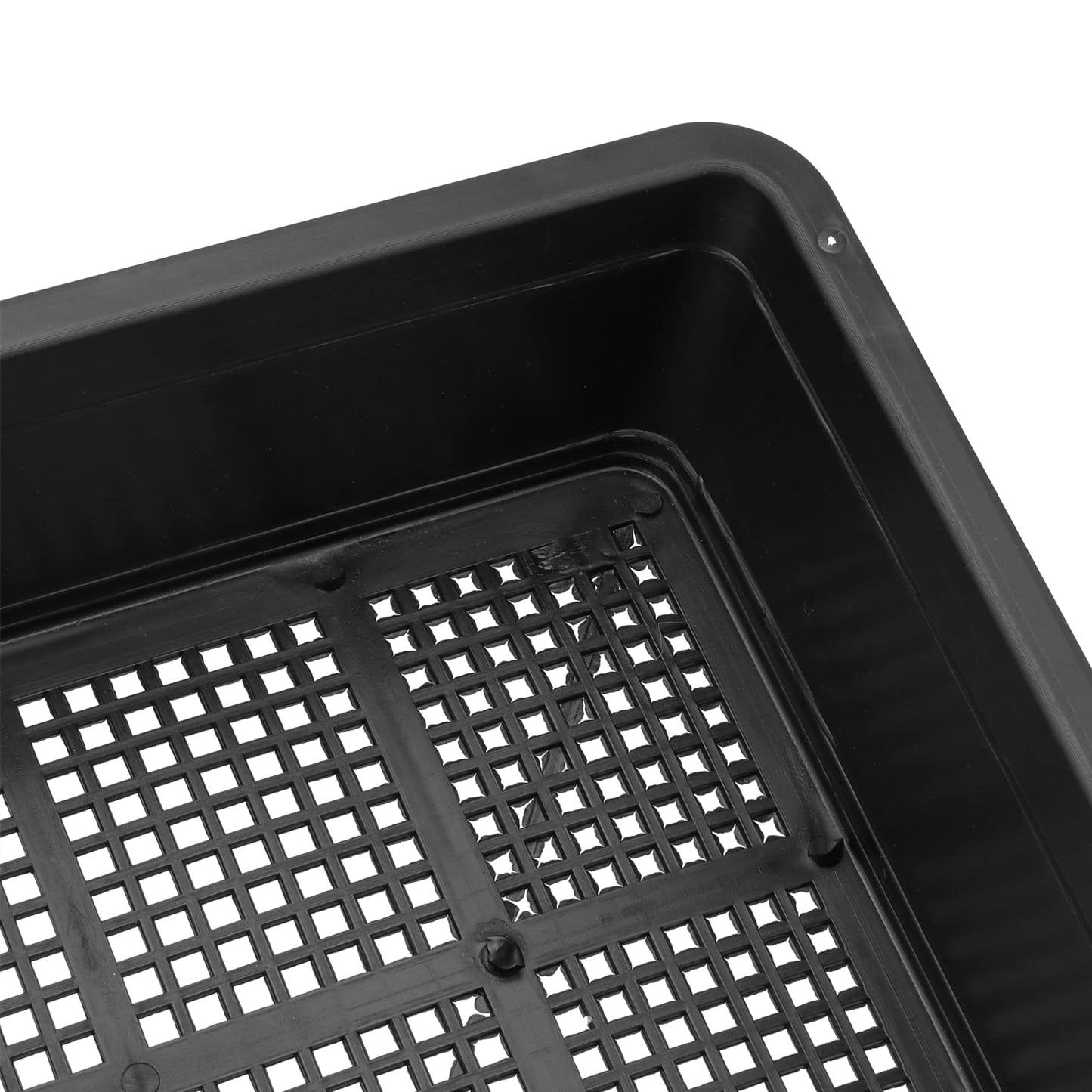 KEILEOHO 12 Pack Plastic Mesh Trays, Black Seed Sprouting Trays, Mesh Bottom Microgreens Growing Tray, Nursery Tray for Plant Seed Germination Propagation Growing, Wheat Grass Sprouting, 15 x 12 Inch