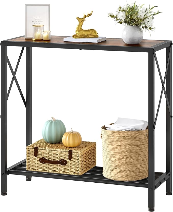 Tajsoon Console Table 28.3''L, 2 Tier Narrow Entryway Table