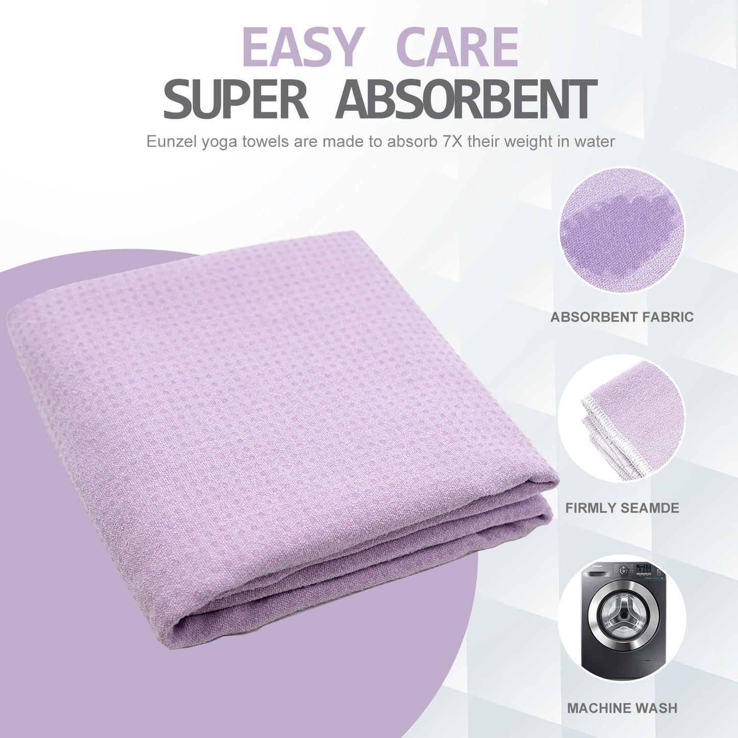 Eunzel Hot Yoga Towel - Microfiber Non Slip Yoga Mat Towel with Grip Dot Sweat Absorbent Towel for Hot Yoga, Pilates and Fitness 72" x 24", Dark Cyan/Orange