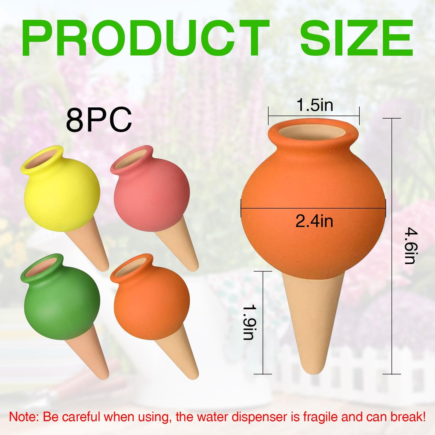 meiyimaoyi 8Pcs Terracotta Self Watering Devices Premium Self Ceramic,Automatic Watering Water Seepage Device for Vacation Care,Garden/Office/Outdoor/Indoor Plant Decoration