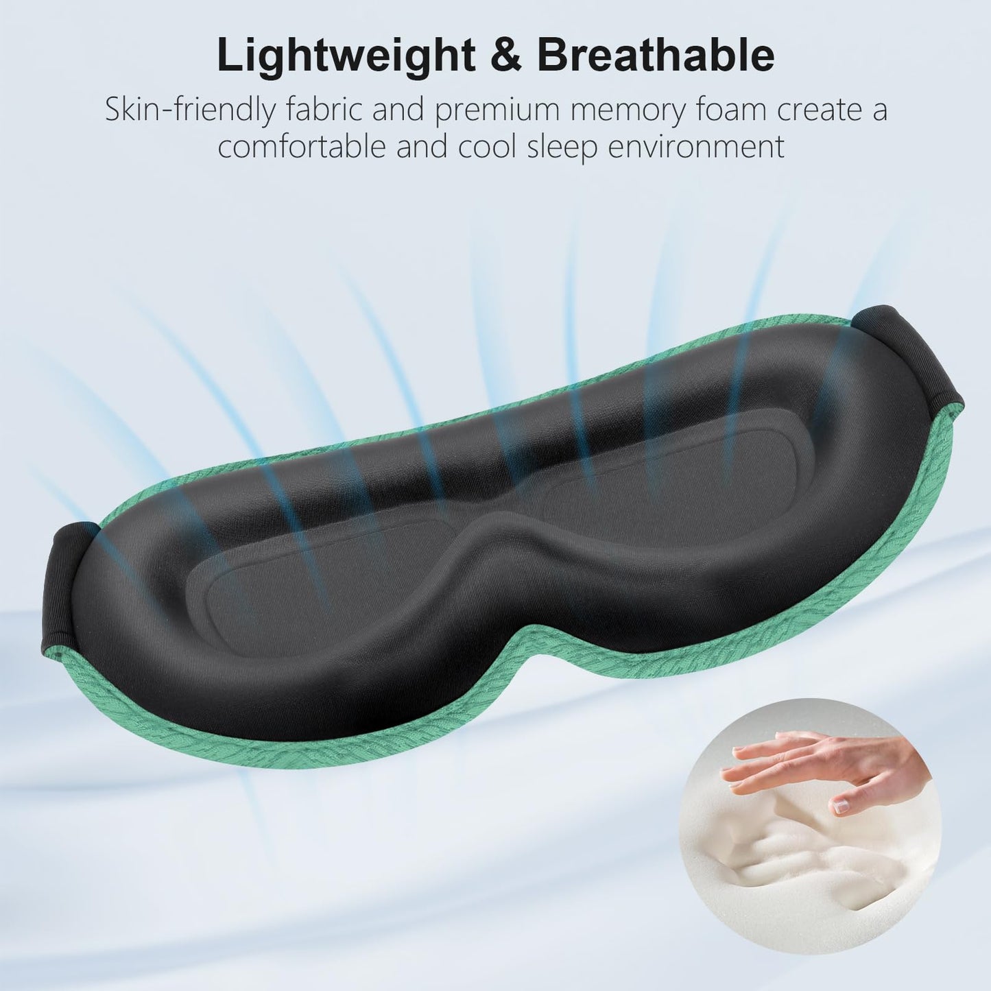 Gritin 100% Blackout Sleep Eye Mask for Women Men, Zero Pressure Sleeping Mask - Ergonomic Design 3D Cutout Eye Movement and Eyelash Friendly Night Blindfold, Ultra Soft Comfortable for Sleeping