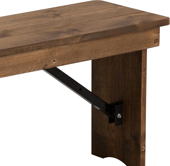 Flash Furniture Hercules Series 40" x 12" Commercial Grade Rustic Solid Pine