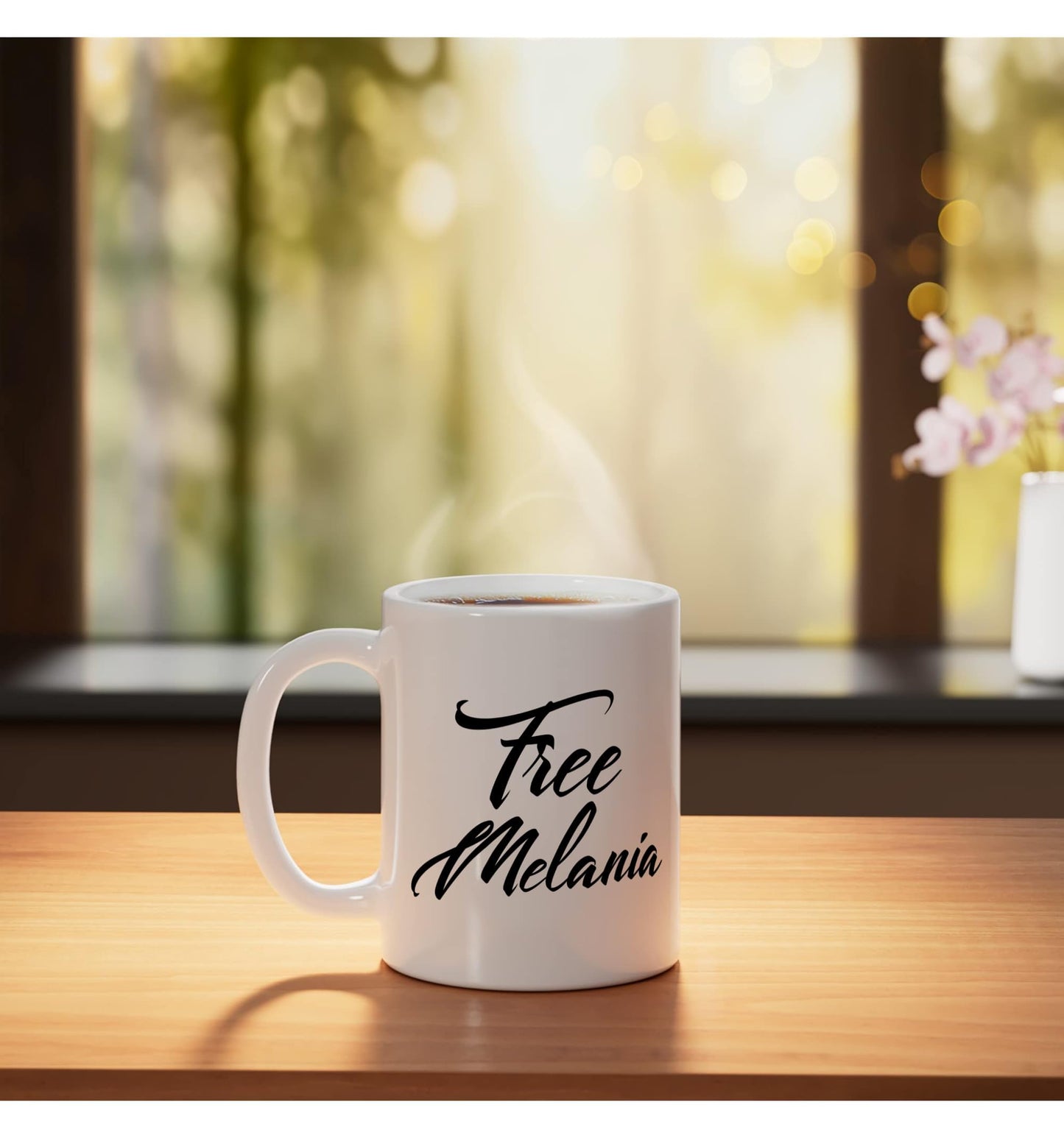 Free Melania T-shirt Halloween Christmas Funny Cool Holidays Ceramic Mug, White