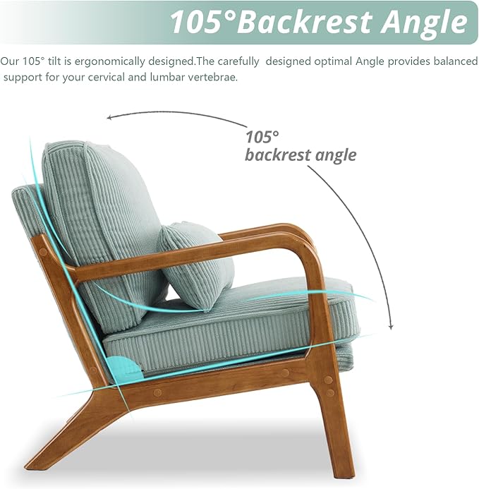 Karl home Mid-Century Modern Accent Chair, Living Room Chairs