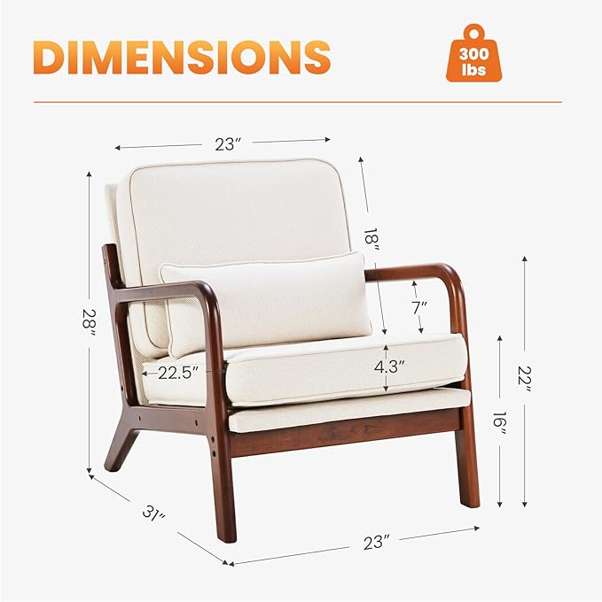 DUMOS Accent Chair Mid Century Modern Chair