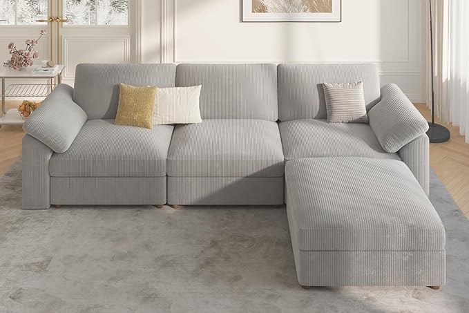 EASE MOOSE Oversized Sectional Modular Sofa, L Shape Sectional Couch Wide Deep