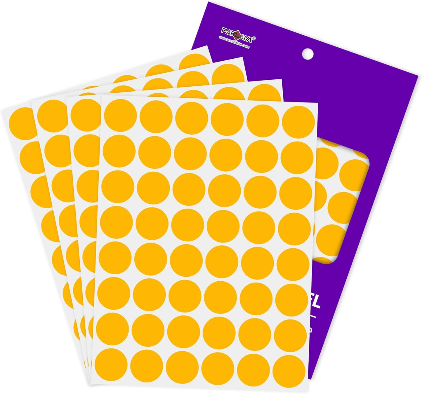PARLAIM 1 inch Round Fluorescent Orange Dot Sticker,720PCS Permanent Adhesive Color Code Circle Sticker Labels for Office Classroom Garage Sale