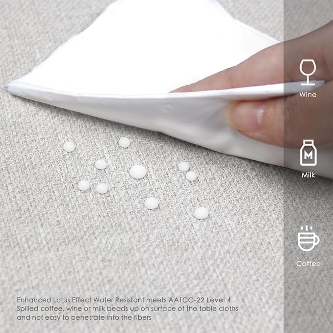 BALCONY & FALCON Rectangle Tablecloth Washable Wrinkle Resistant and Water