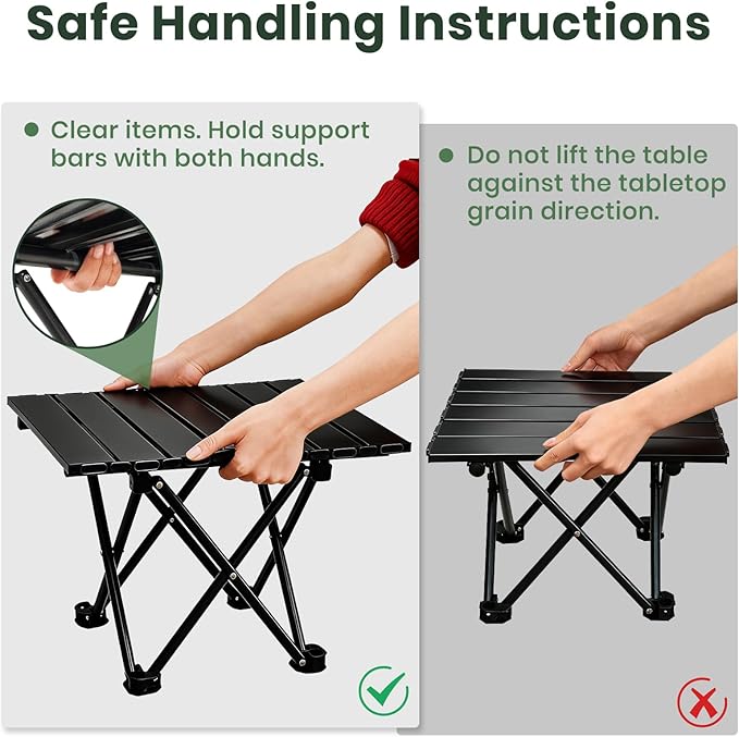 2 Pack Portable Camping Table Foldable, Ultralight Small Folding Beach Table