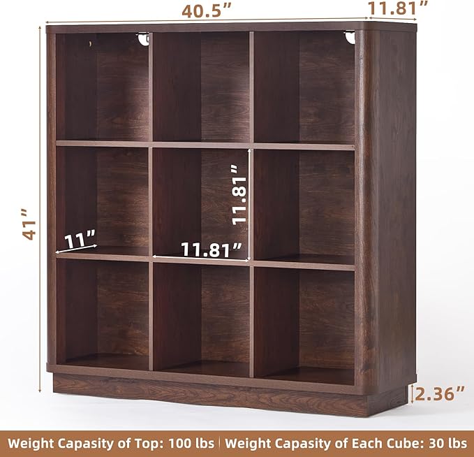 Joaxswe 9 Cube Bookshelf, 40.5" Wide Organizer Bookcase