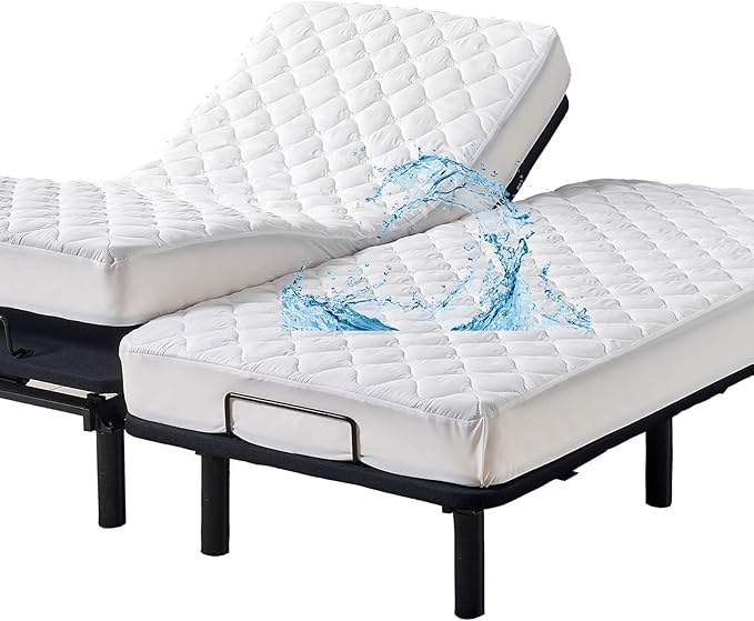 Waterproof Quilted Split California King Mattress Protector Pad
