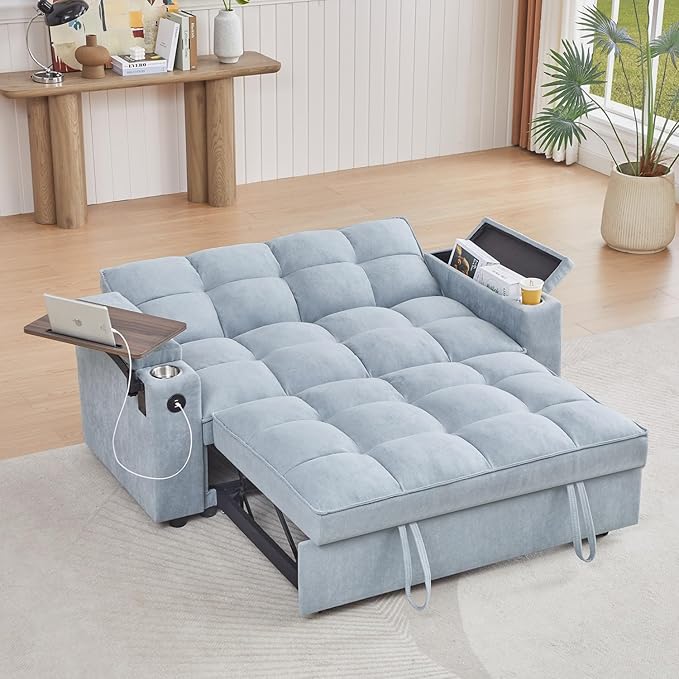 oaaktu 65''Convertible Sleeper Sofa Bed, 3-in-1 Pull Out Couch Bed