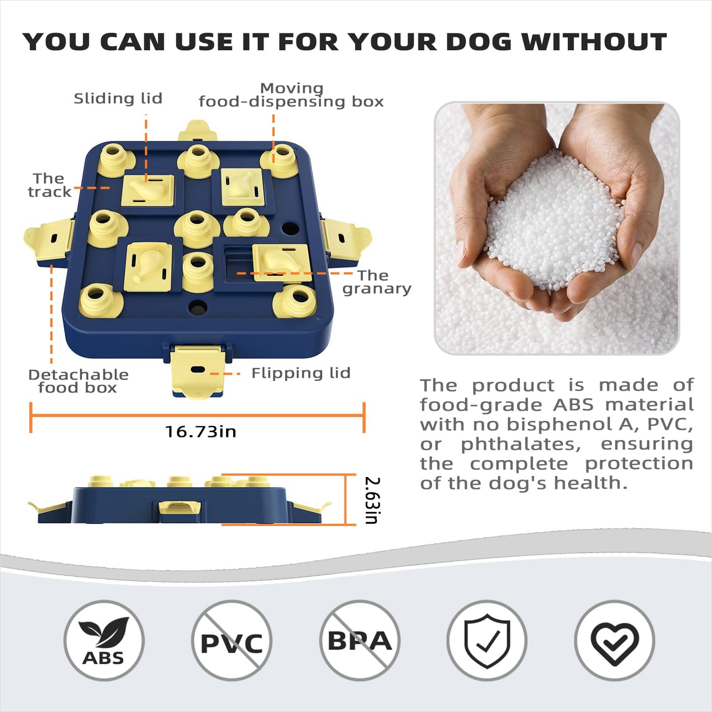 KADTC Dog Chess Puzzle Toy Level 3 in 1 for Small/Medium/Large Dogs Smart Mind Stimulating Game Puppy Brain Stimulation Cognitive Enrichment Toys Keep Them Busy Boredom Interactive Treat Food Puzzles