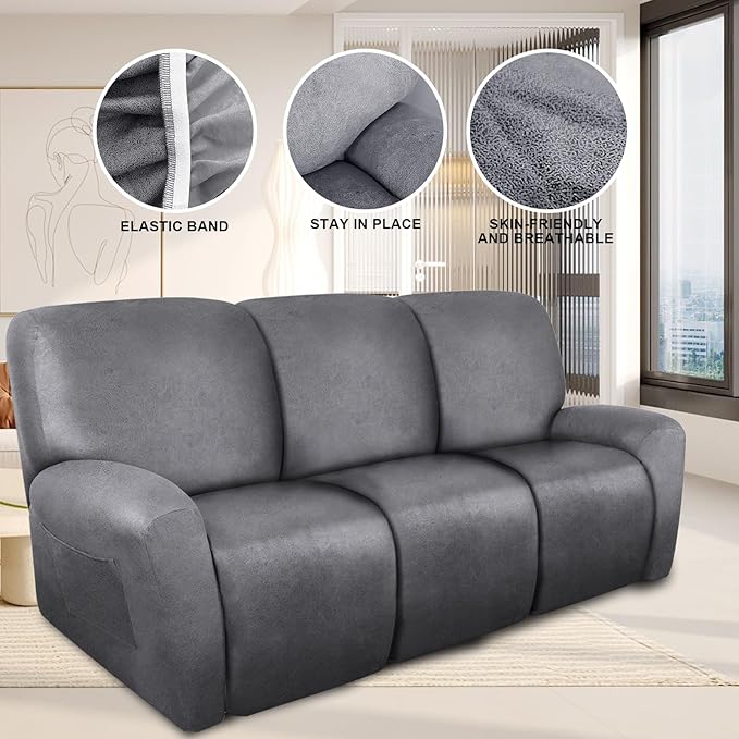 ANARACHON Recliner Couch Cover Leather Look Recliner Sofa Covers