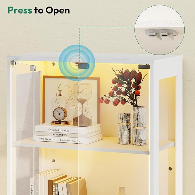 Lamtor 67-inch Glass Display Cabinet – Curio Cabinet