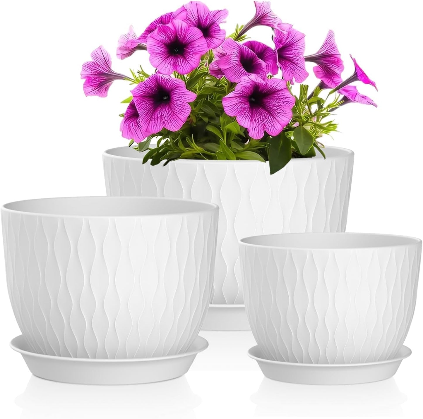 QRRICA Plant Pots 8/7/6.5/6/5.5/5 Inch Self Watering Pots and 12/10/9 Inch Pots