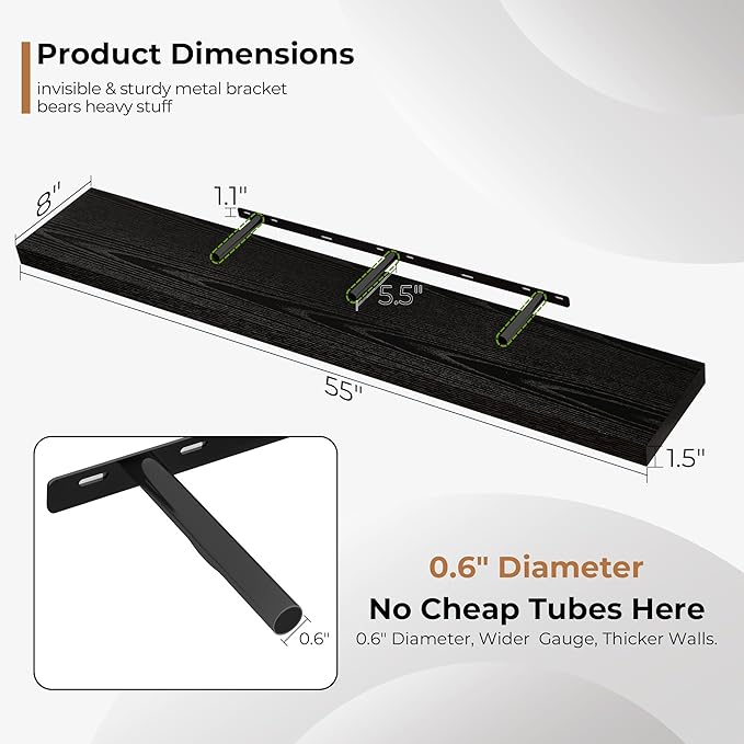 Fun Memories 55 Inch Floating Shelves