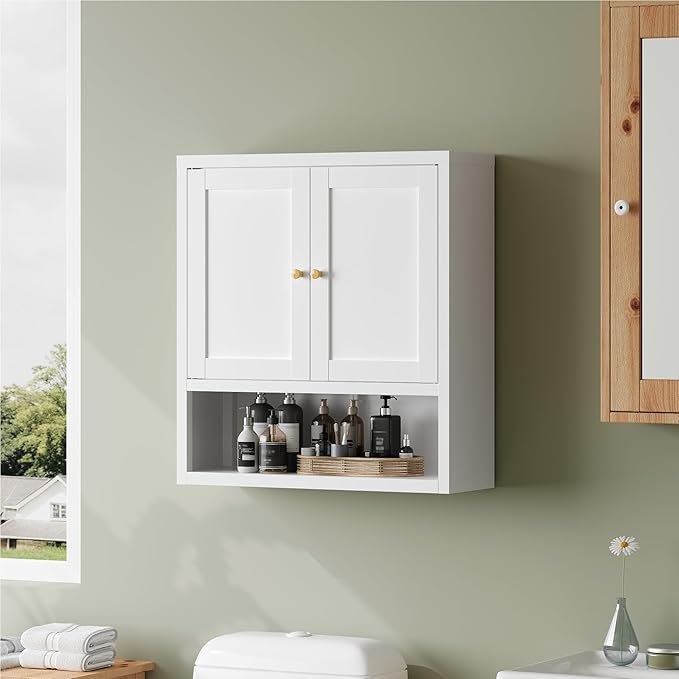 YAUWOH Metal Bathroom Storage Cabinet, Metal Storage Cabinet