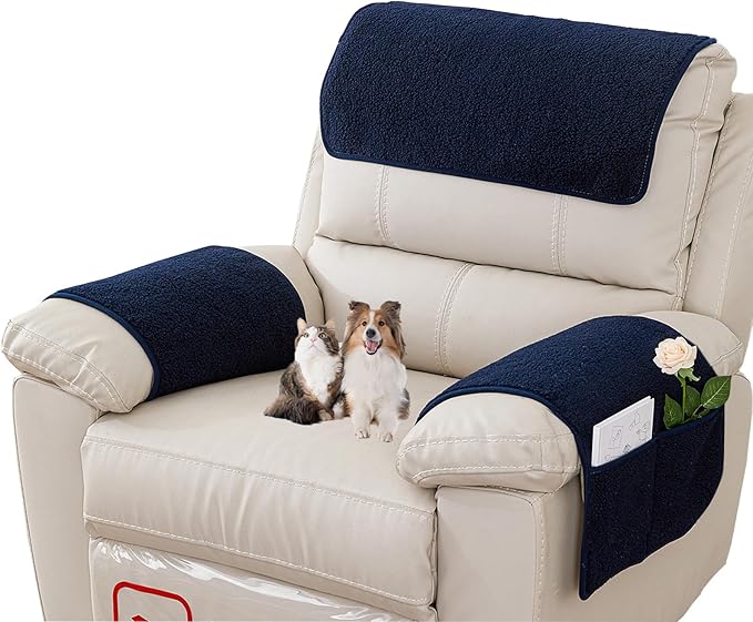 Armrest Covers - Arm Chair Covers Set of 3 Recliner Chair Covers,