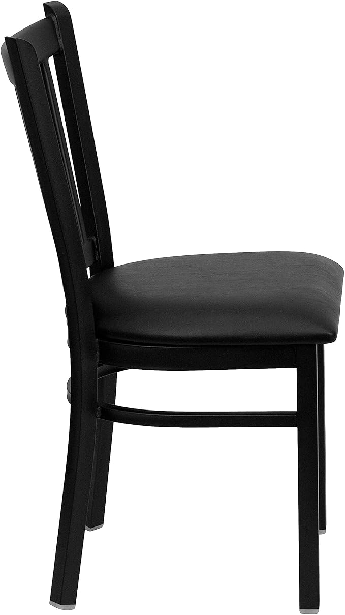 Flash Furniture HERCULES Series Black Vertical Back Metal Restaurant Chair