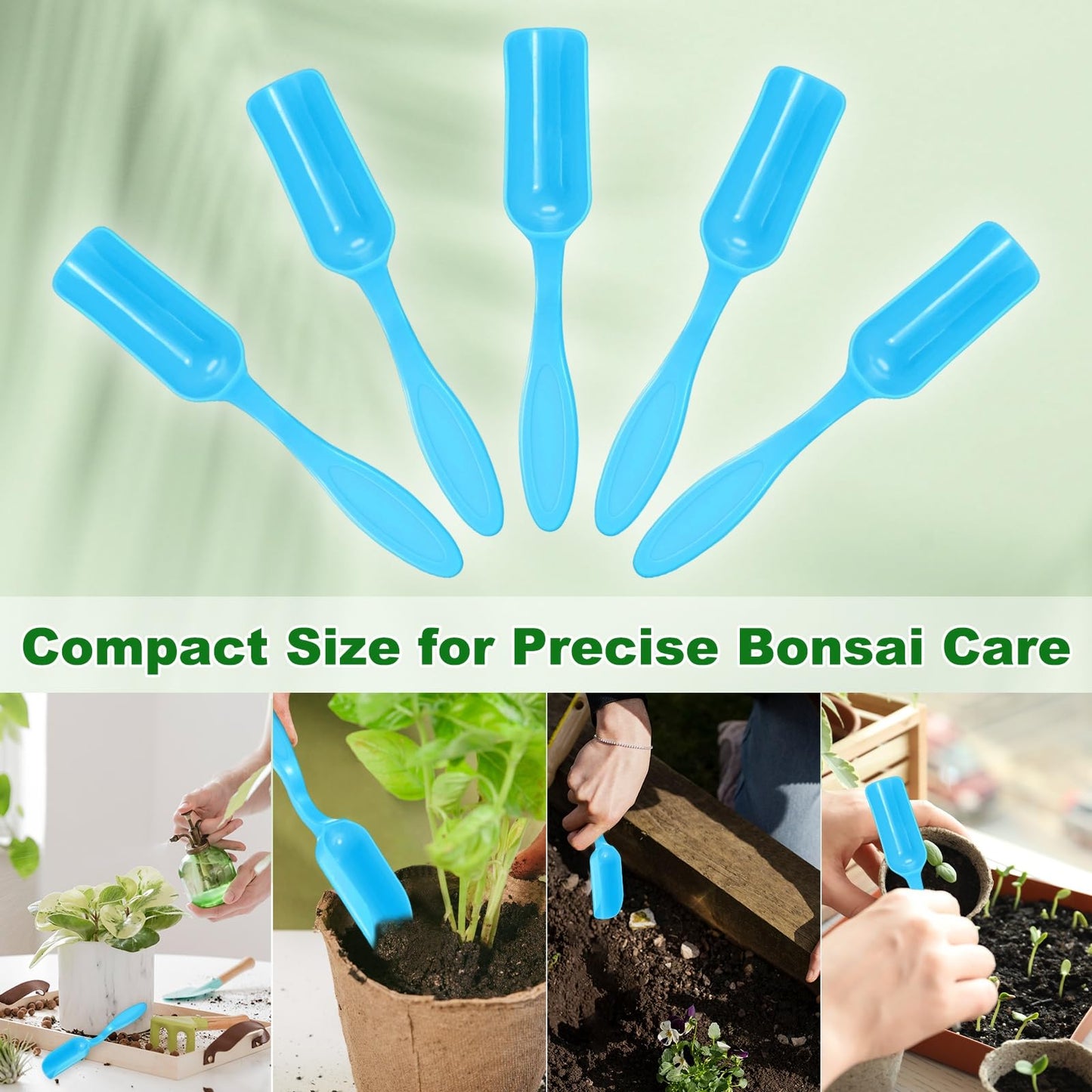M METERXITY 10-Pack Mini Gardening Shovel Spoons, Plastic Garden Soil Scoops for Cultivation Digging Transplanting/Flower Planting/Plant Succulent, Colorful Small Gardening Tools [Blue]