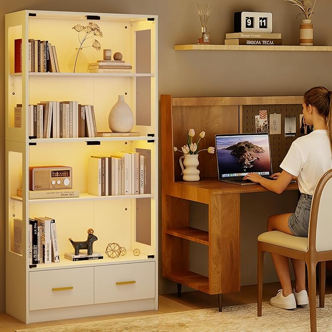 Lamtor 67-inch Glass Display Cabinet – Curio Cabinet