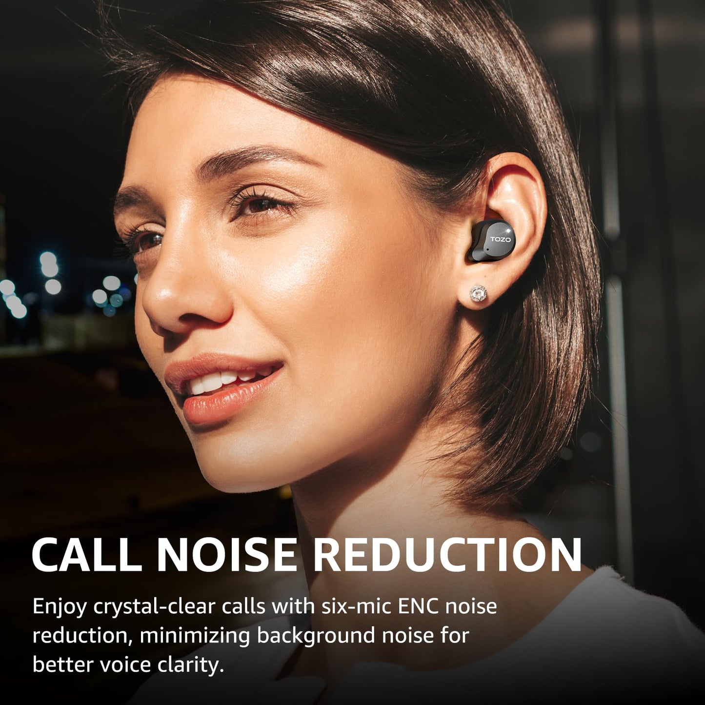 TOZO NC9 Hybrid Active Noise Cancelling Wireless Earbuds, 6 Mics ENC Clear Call, IPX8 Waterproof, in Ear Bluetooth 5.3 Headphones Stereo Bass Ear Buds 59H Playtime with LED Display 32 EQs via APP