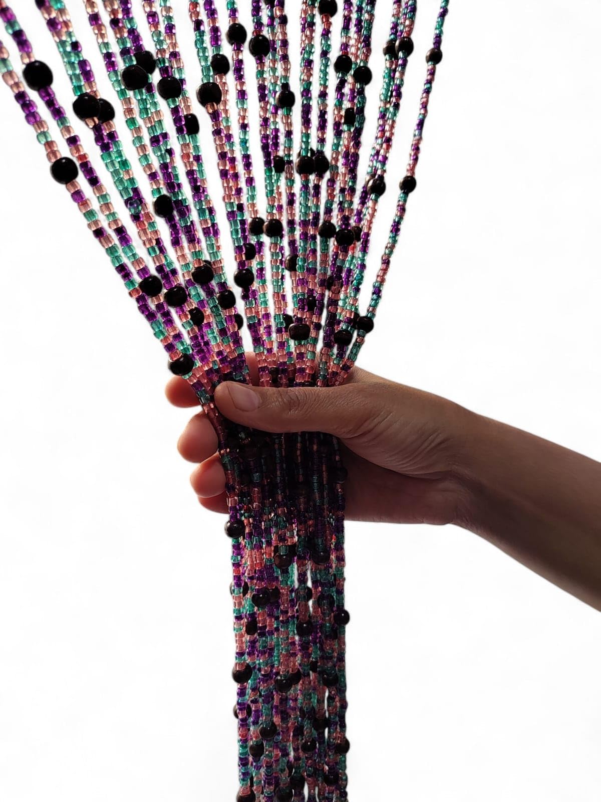 Mango Gifts Bohemian Hippy Beaded Curtain for Doorways Multicolour Glass Beads Strings for Window, Hallway Entrance,Wall Closet and Bedroom Decor 76" inch Length (25)
