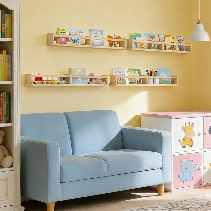 Fixwal Nursery Book Shelves, 32 Inch Floating Bookshelves