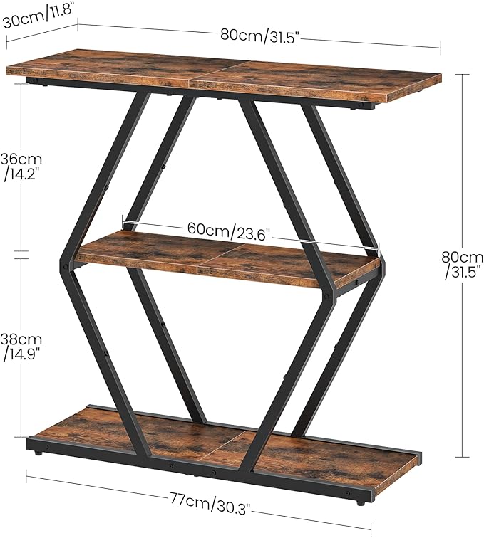 CHOEZON 3-Tier Console Table, Entryway Table, Sofa Table