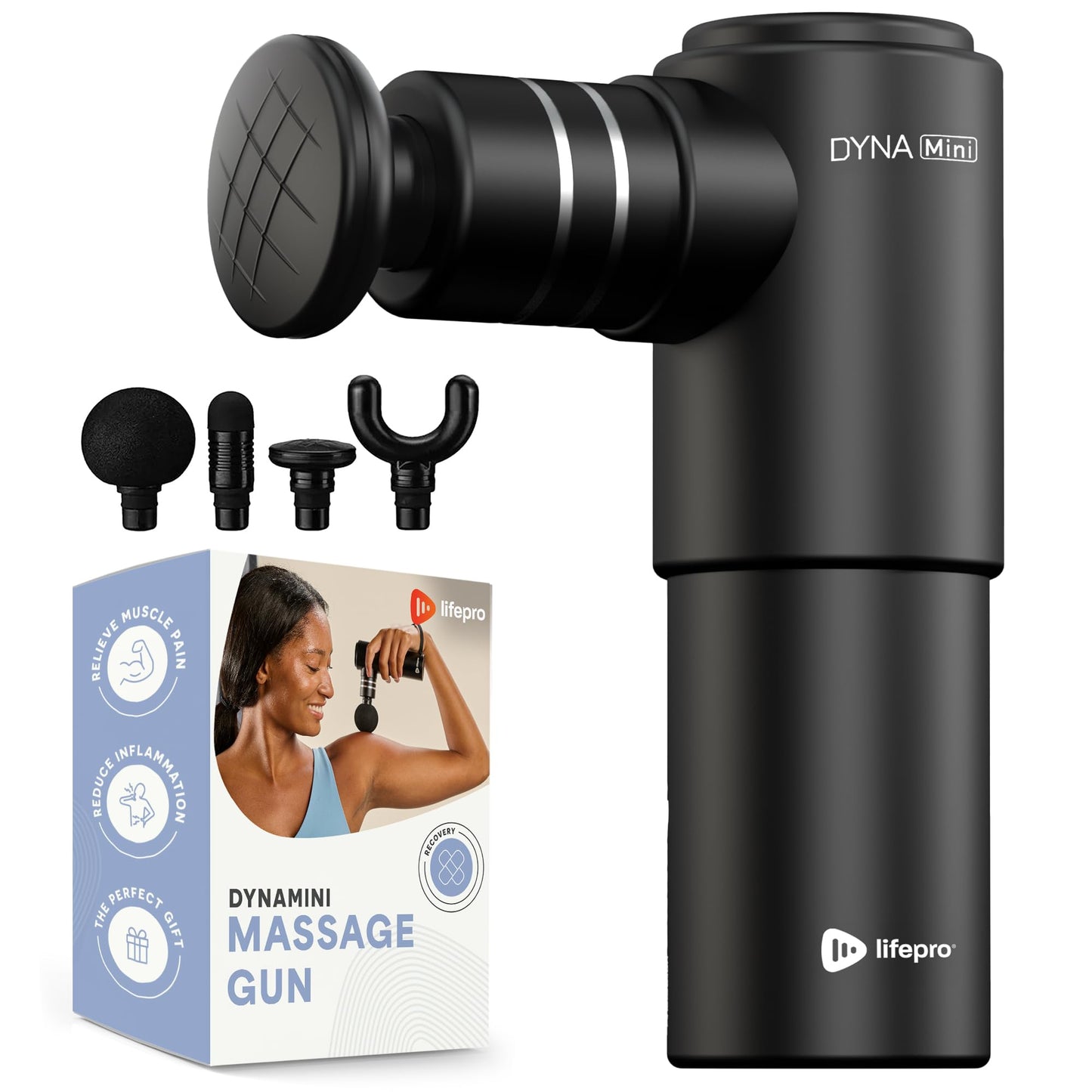 LifePro Percussion Massage Gun FSA HSA Eligible– Deep Tissue Handheld Massager for Athletes – Muscle Recovery Tool for Men & Women – Quiet, Portable with Attachment Heads & Travel Case