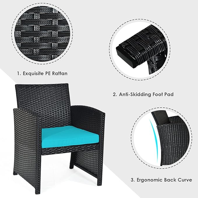 Tangkula 8 Pieces Patio Wicker Conversation Furniture Set, Patiojoy Sofa &