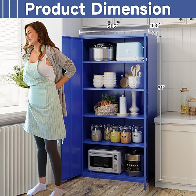 Metal Garage Storage Cabinet, Lockable Metal Cabinet