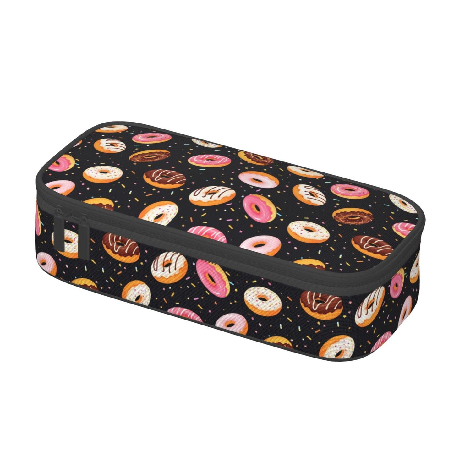 Geoocii Donut Black Large Capacity Pencil Case Organizer Pencil Pouch Stationery With Zipper School Supplies Pencil Bag For Girls Boys Teens Adult Office
