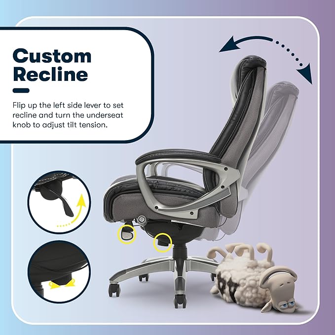 Serta Lautner Executive Home Office Desk Chair, Ergonomic High-Back