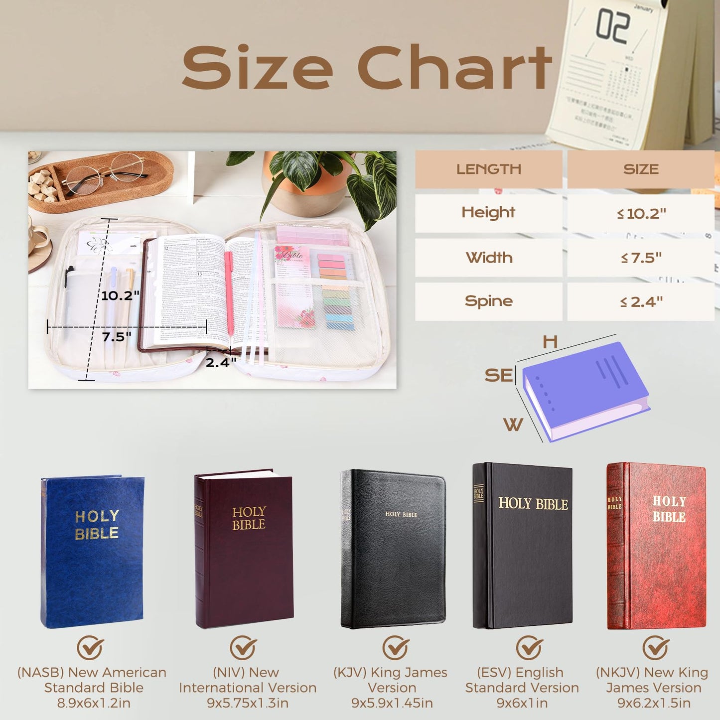 XKDOUS Bible Cover for Women Quilted Bible Bag Church Book Carrying Case with Letter A, Handle, Study Supplies Organizer Portable Church Book Carrier Christian Gifts for Mom, Lady