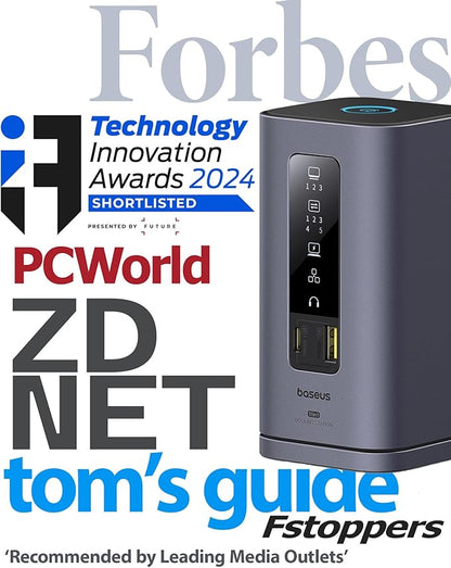 Baseus SpaceMate(MAC) Docking Station, USB C Docking Station 3 Monitors with 4K HDMI, 10Gbps USB Ports, 100W PD, Gigabit Ethernet, Audio, Laptop Docking Station for Mac & Win
