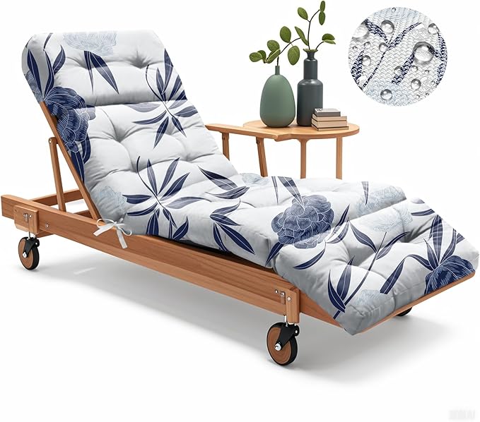 Outdoor Chaise Lounge Chair Cushion 75.1 x 22.8 x 4.7 Inches 100% Waterproof