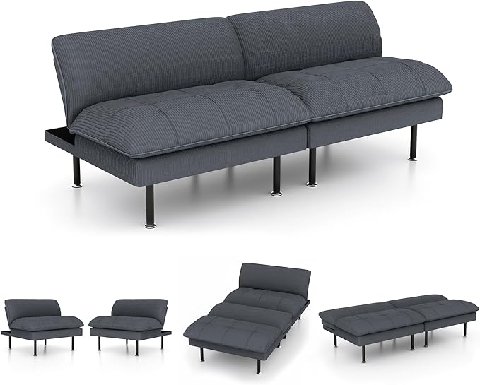 Ribilake 70" Futon Sofa Bed, 4 in 1 Multi-Function Couch Sleeper