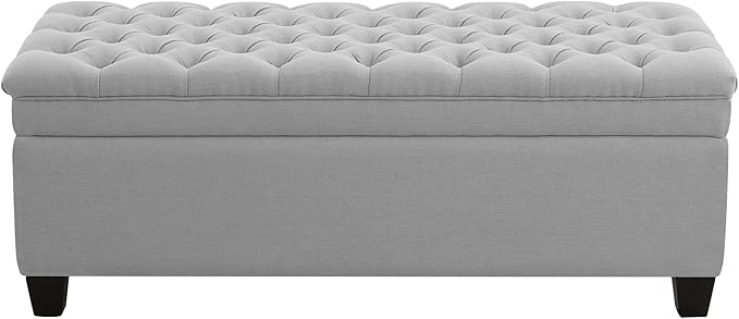 WUTUTUEE 51" Fabric Storage Ottoman Bench, Upholstered Rectangle End of Bed