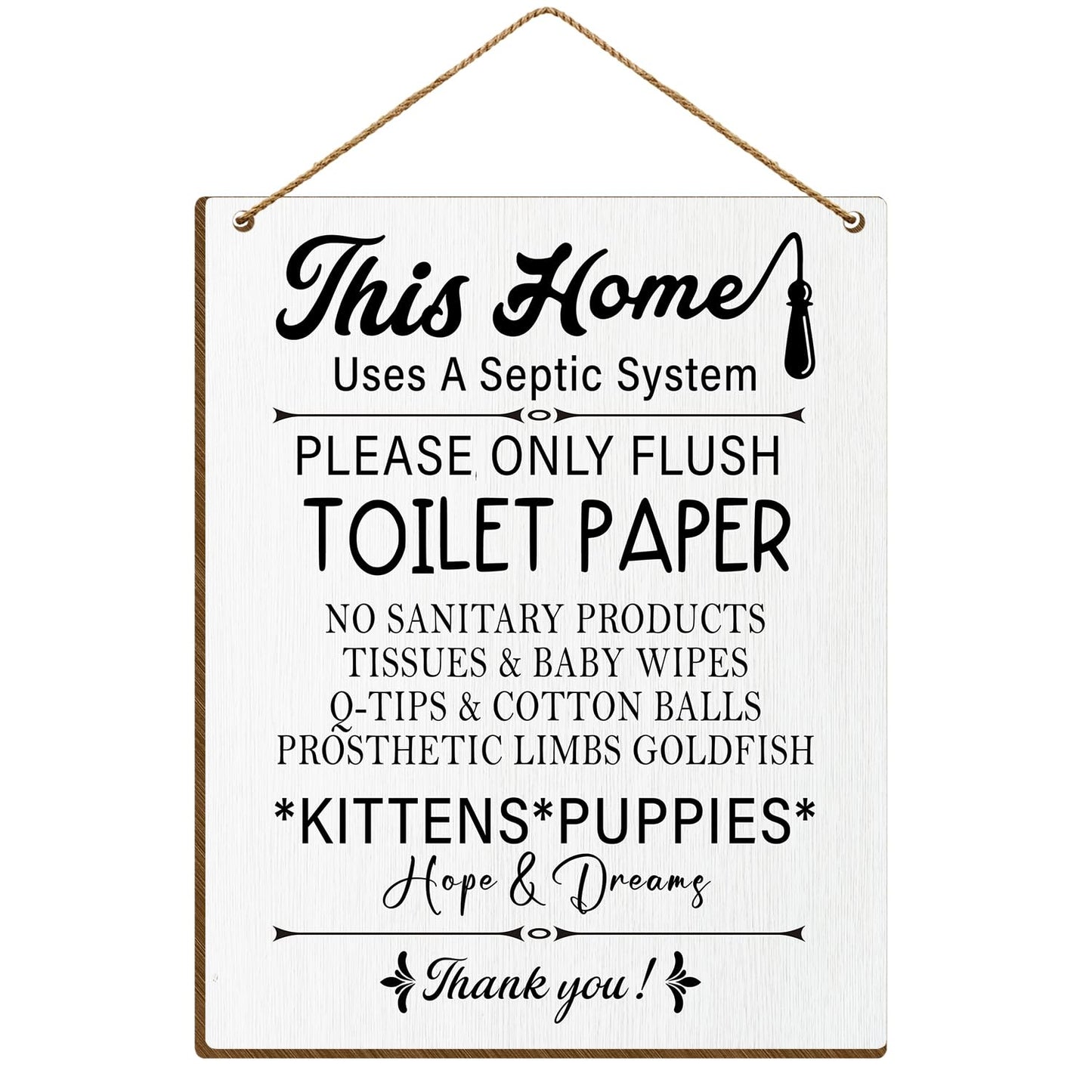 Toilet Wooden Sign, Back of Toilet Decor Septic Sign for Bathroom, Bathroom Wall Art Housewarming Gift for Women Men Coworker Friend-31