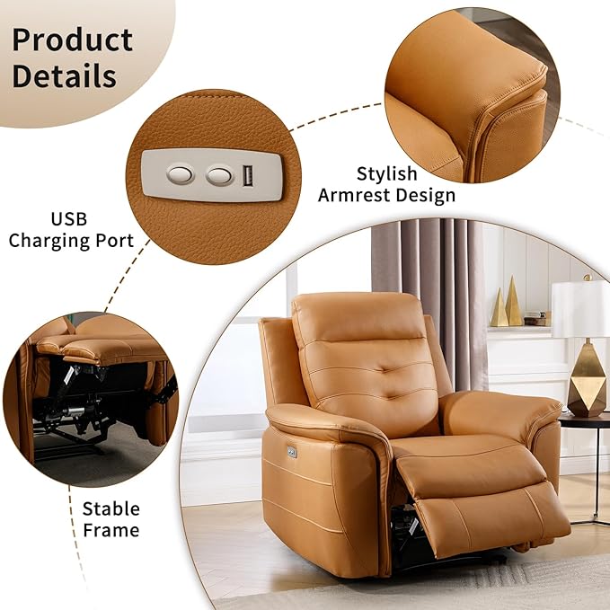 ANJ 2-Piece Faux Leather Power Recliner Sofa Set
